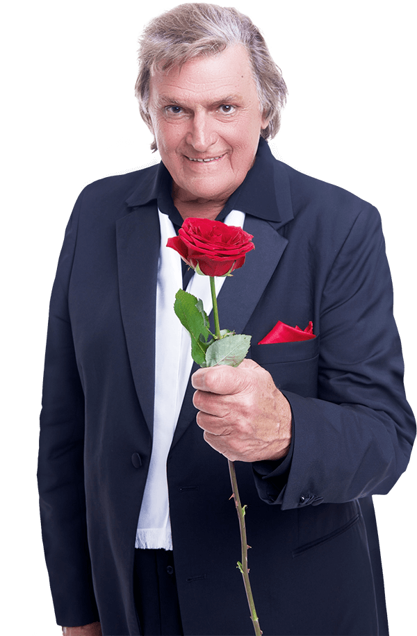 Florin Piersic cu un trandafir în mână
